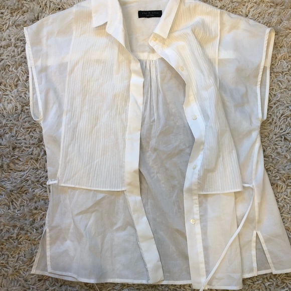 Rag and bone button down white blouse - Picture 2 of 5